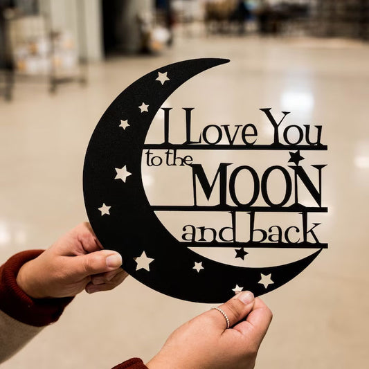 Love You To The Moon Metal Wall Art