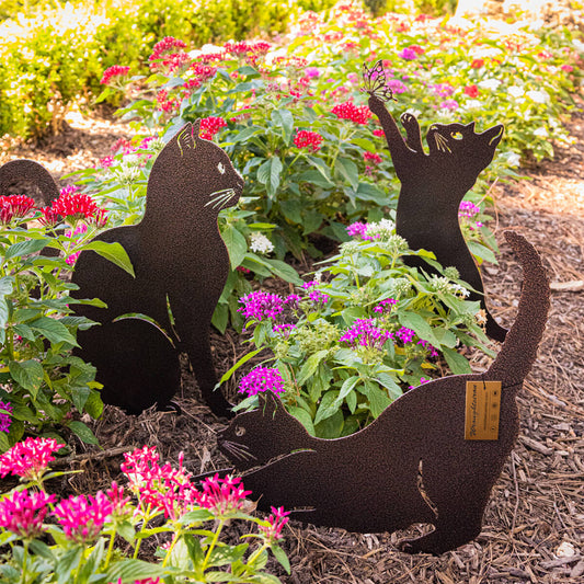 Garden Art - Metal Cats 3 Pack