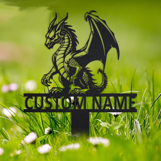 Personalized Dragon Metal Sign