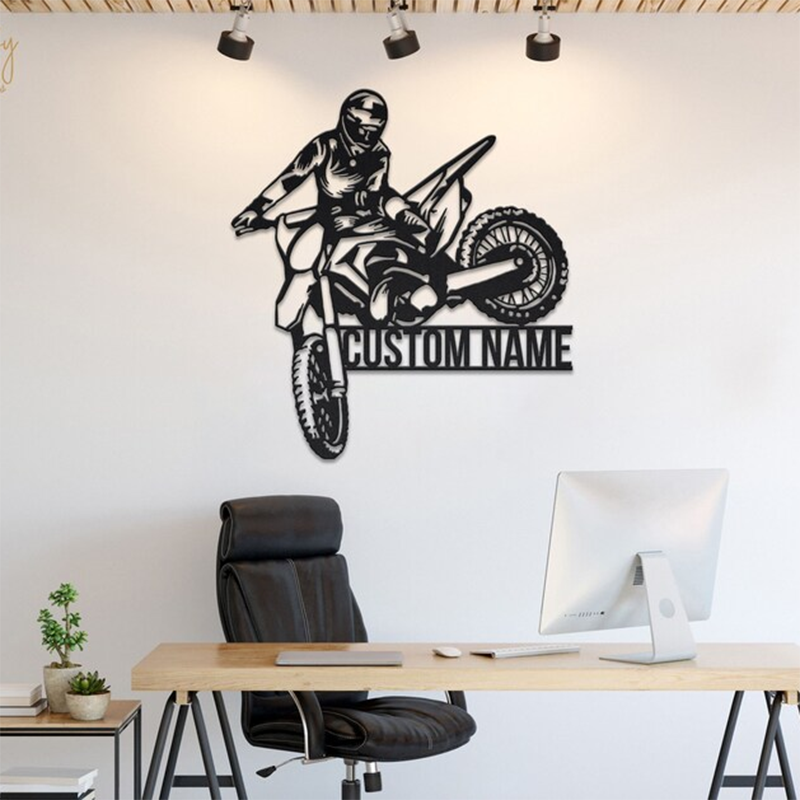 Custom Dirt Biker Metal Wall Decor