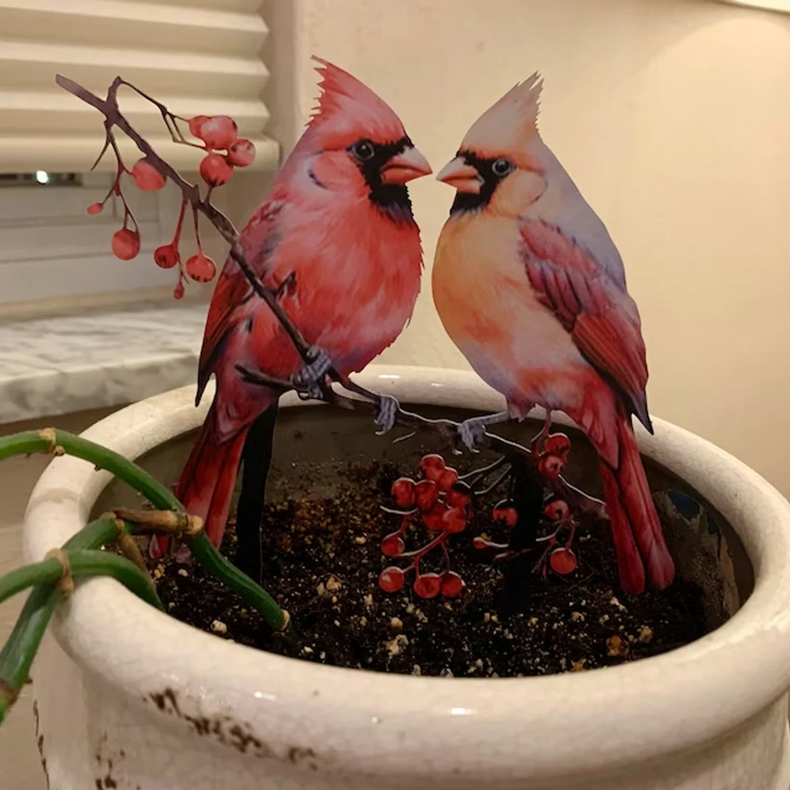 Garden Art - Painted Metal Bird