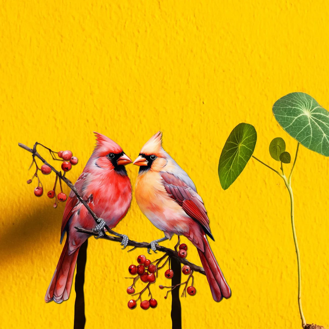 Garden Art - Painted Metal Bird