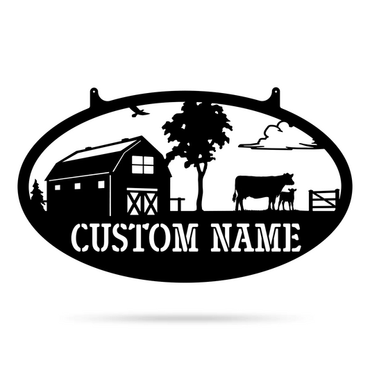 Custom Name Farm Metal Sign