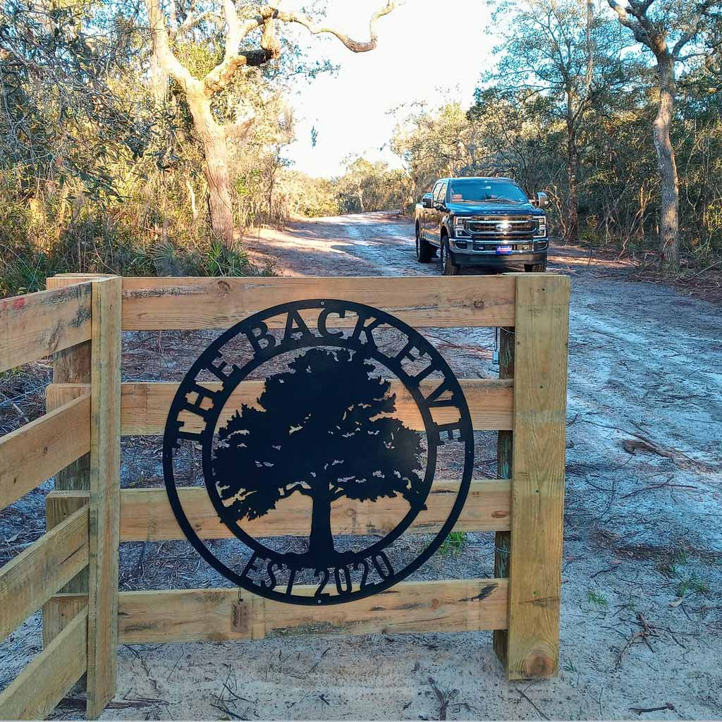 Oak Tree Personalized Metal Name Sign