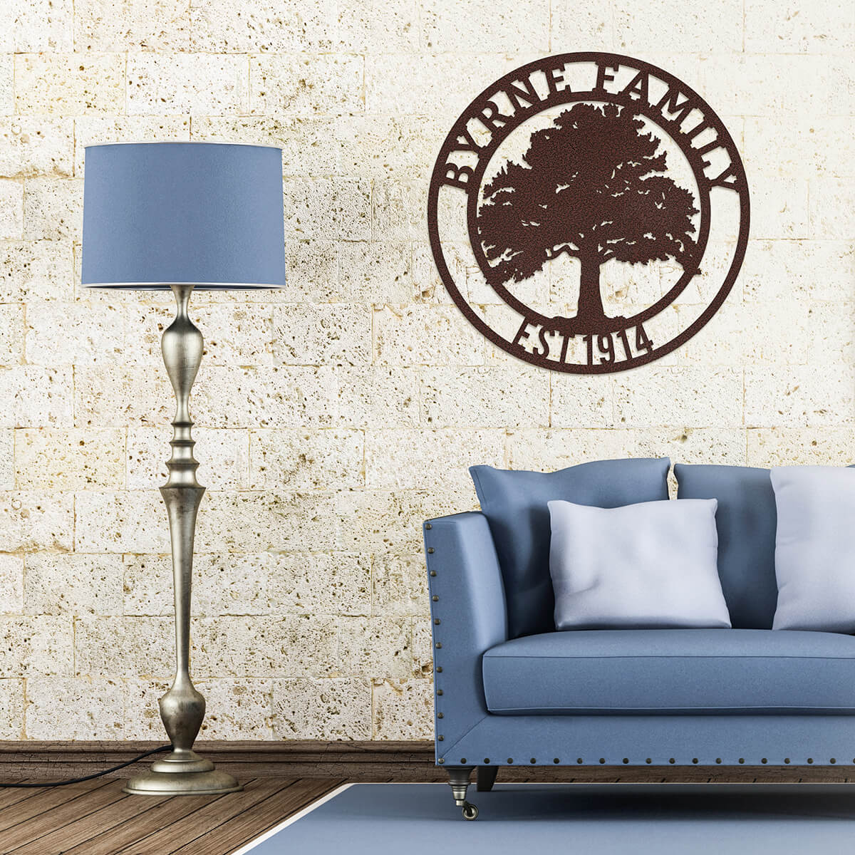 Oak Tree Personalized Metal Name Sign