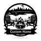 Personalized Campfire Monogram Metal Sign