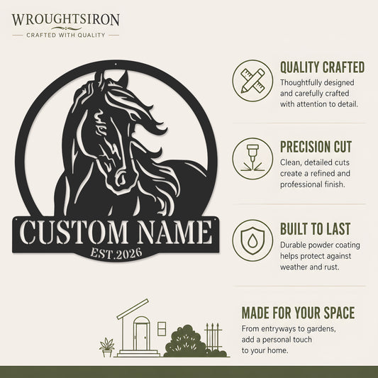 Personalized Horse Metal Sign