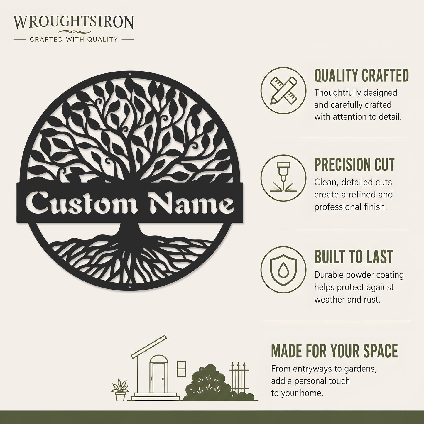 Tree of Life Metal Monogram