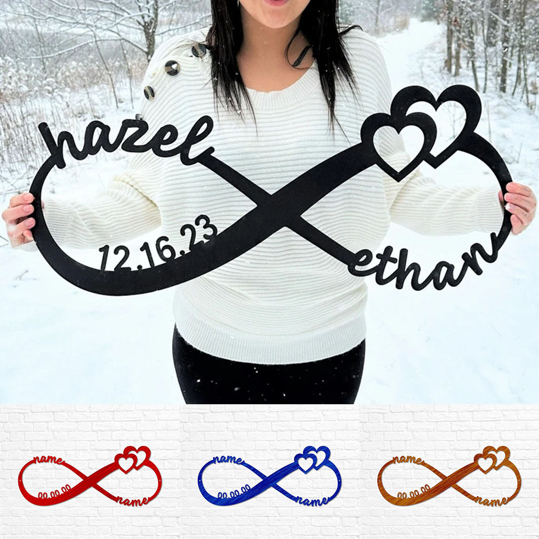 Anniversary Gifts | Custom Infinity Metal Sign Three Colors