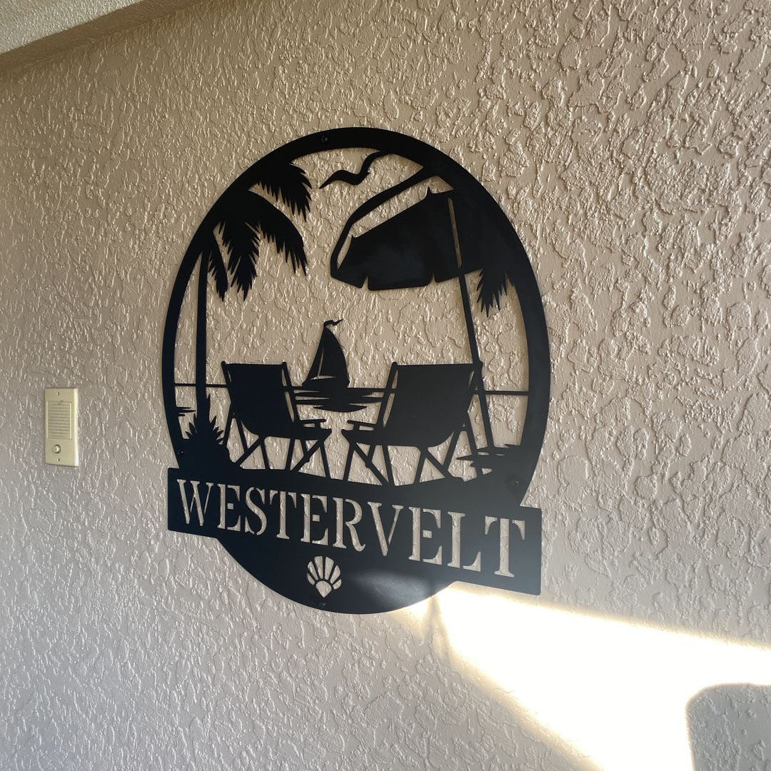 Personalized Palm Beach Metal Sign