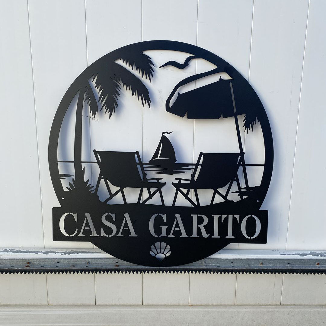 Personalized Palm Beach Metal Sign