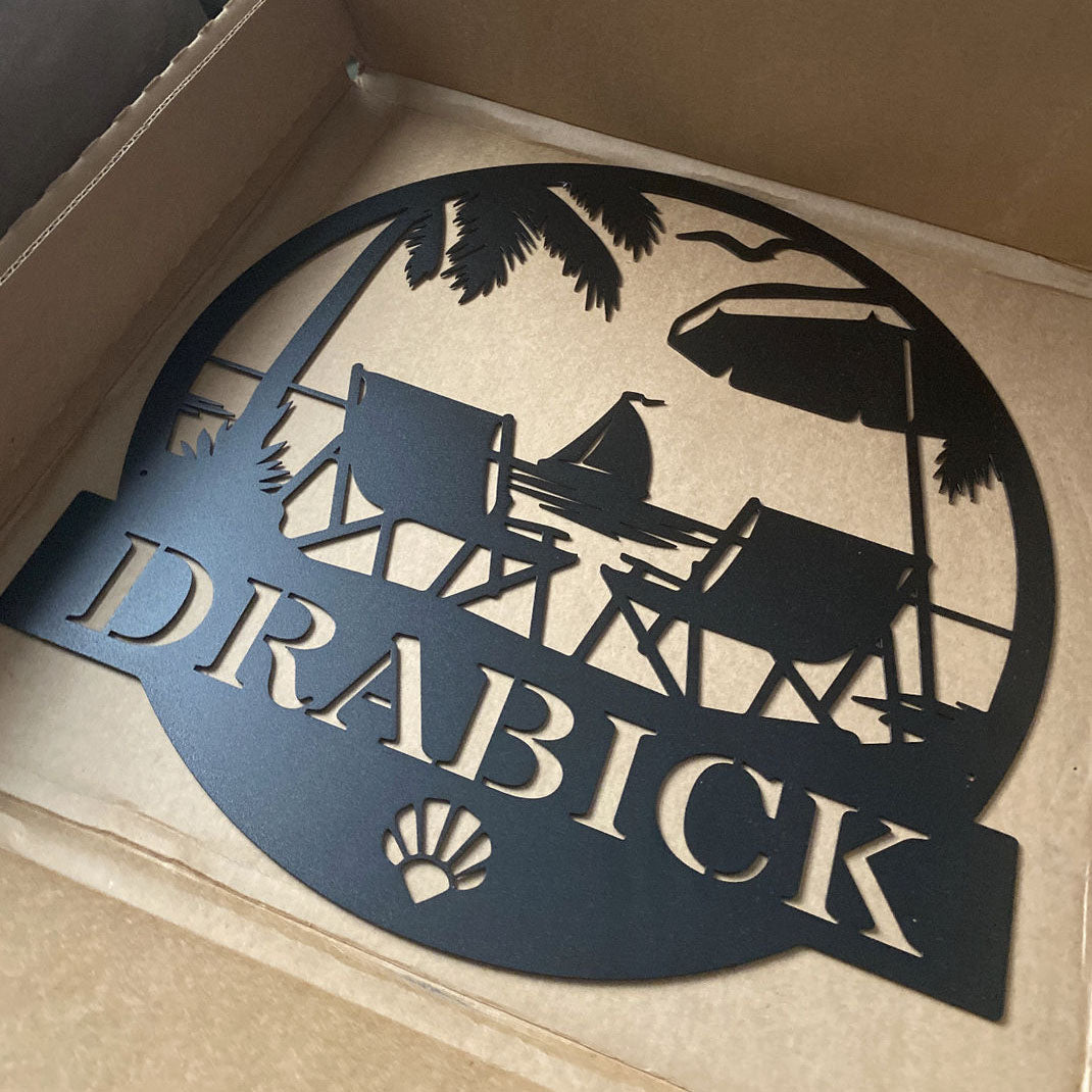 Personalized Palm Beach Metal Sign