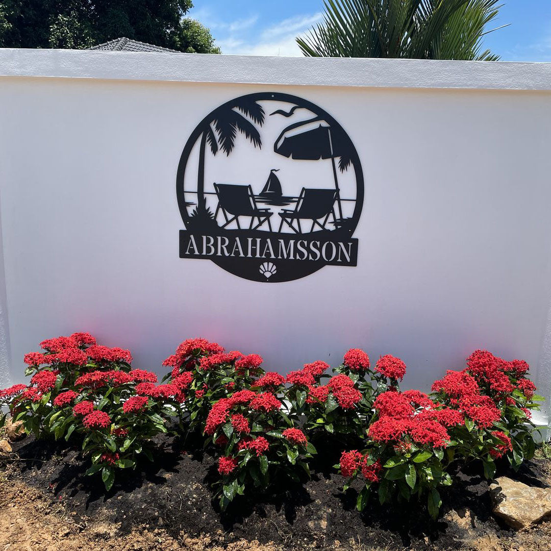 Personalized Palm Beach Metal Sign