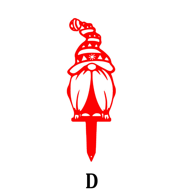 Christmas Gnome Metal Stakes 4-Pack