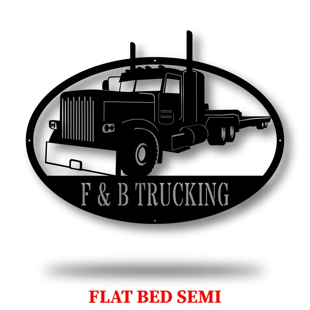 Custom Truck Monogram Metal Sign