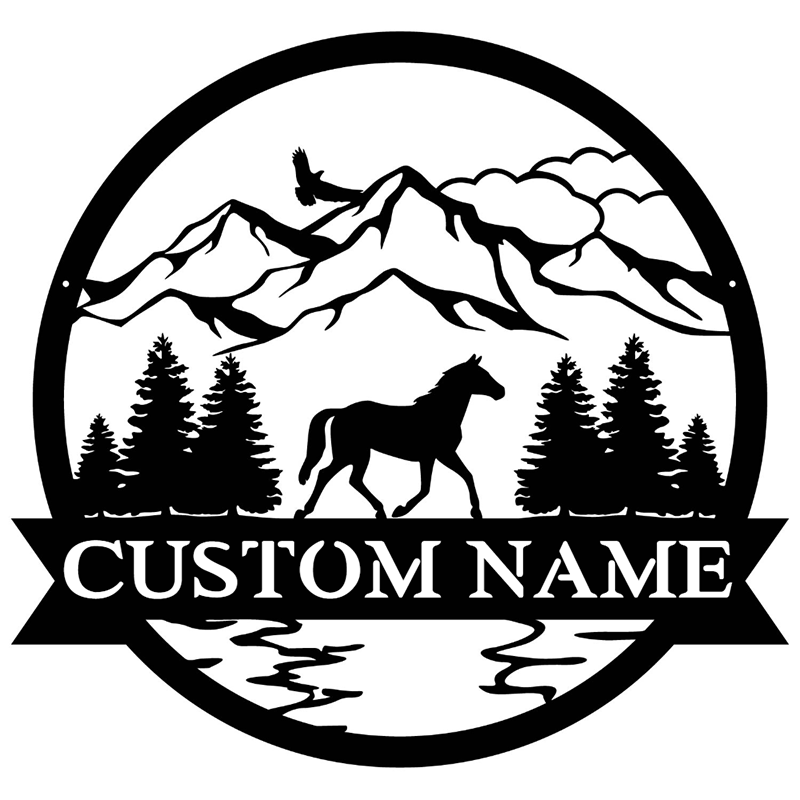 Great Outdoors Monogram Metal Sign horse