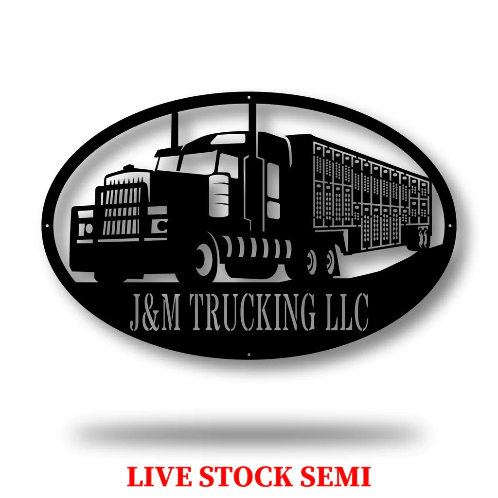 Custom Truck Monogram Metal Sign