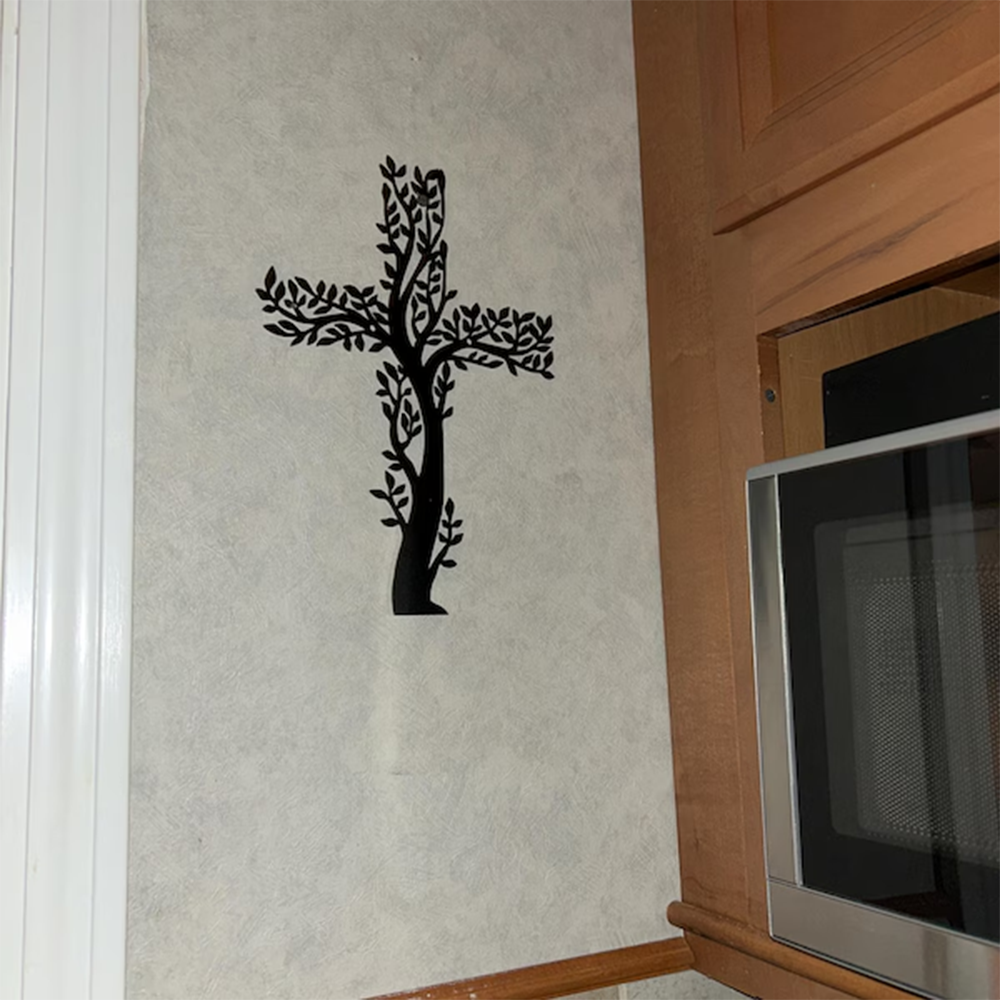 LIVING CROSS Metal Wall Hanging