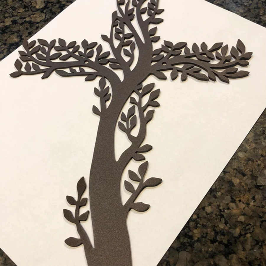 LIVING CROSS Metal Wall Hanging