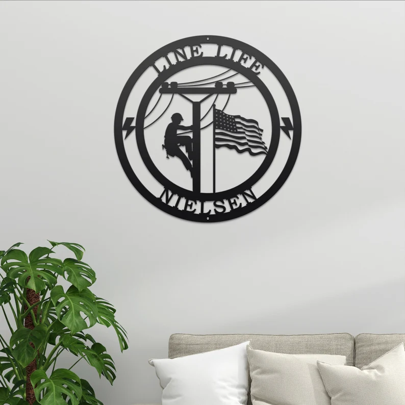 Lineman Line Life Custom Metal Sign
