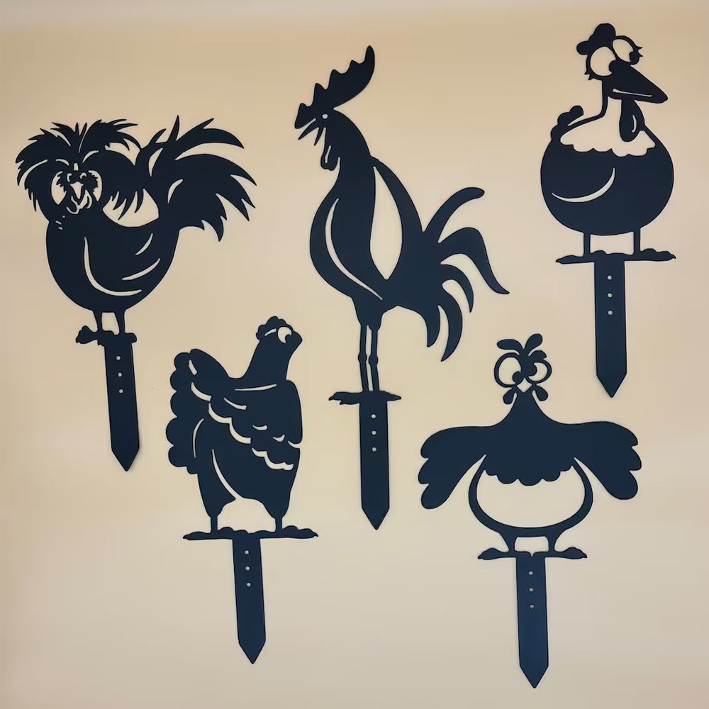Metal Chicken Yard Stake
