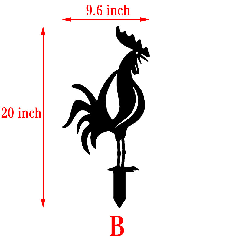 Metal Chicken Yard Stake B