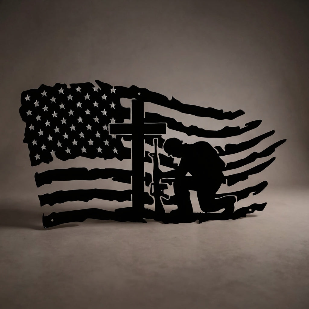 Memorial American Soldiers Metal Wall Decor