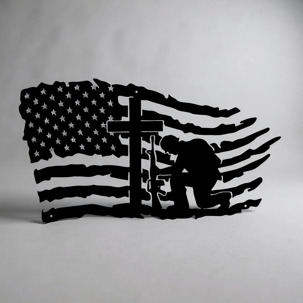 Memorial American Soldiers Metal Wall Decor