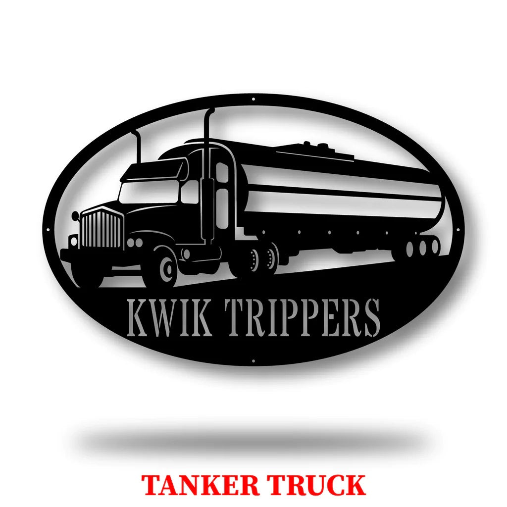 Custom Truck Monogram Metal Sign