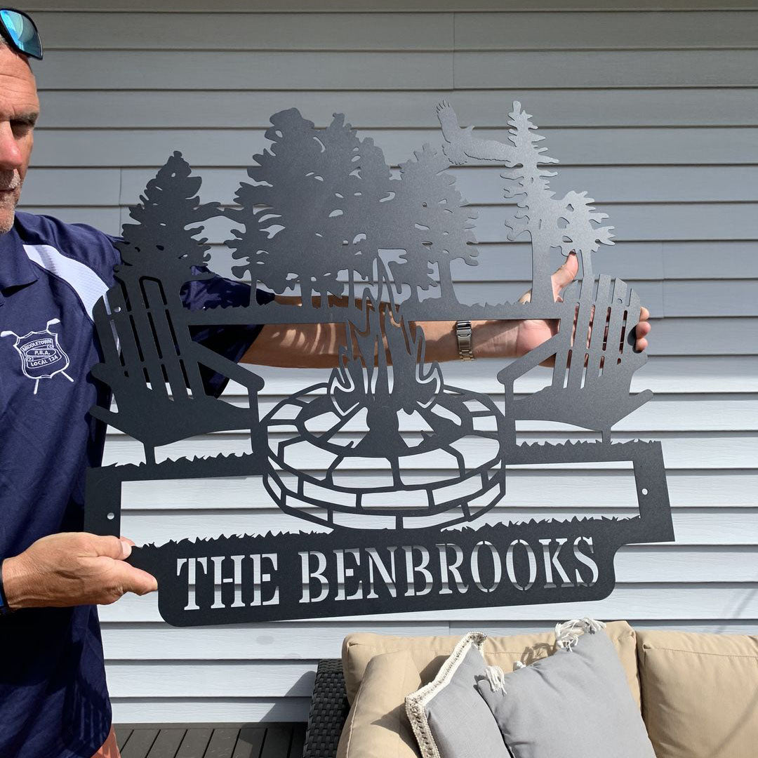 Custom Campfire Metal Monogram