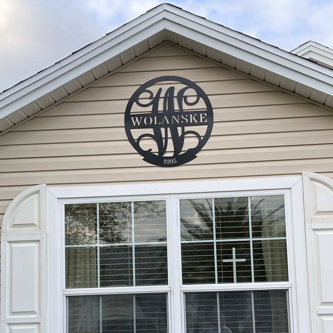 Personalized Family Name Metal Monogram