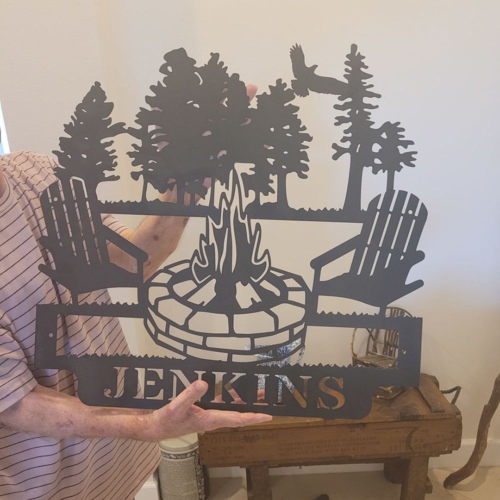 Personalized Campfire Metal Sign