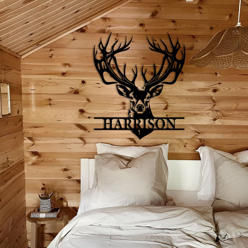 Personalised Deer Metal Wall Decor
