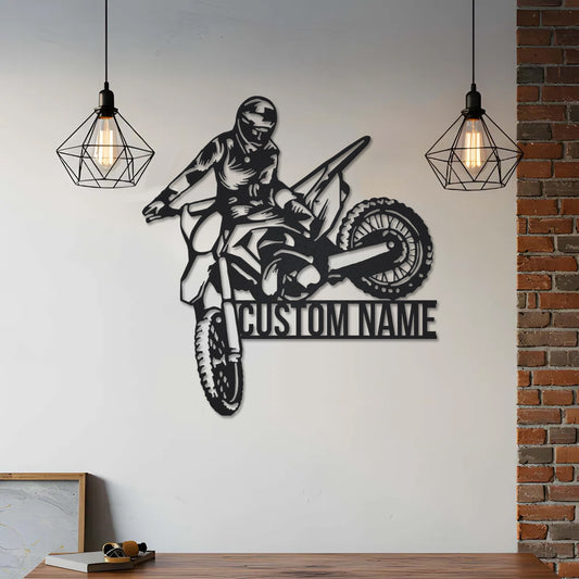Custom Dirt Biker Metal Wall Decor