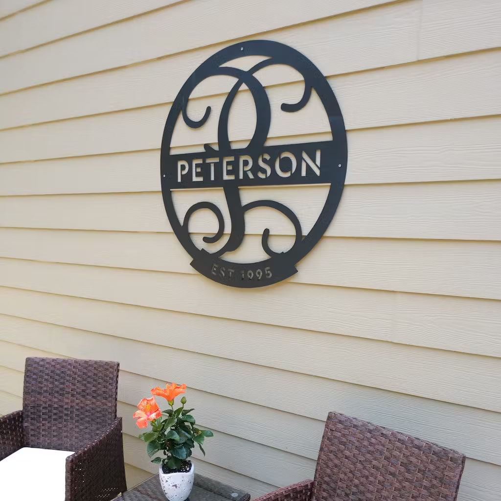 Personalized Family Name Metal Monogram