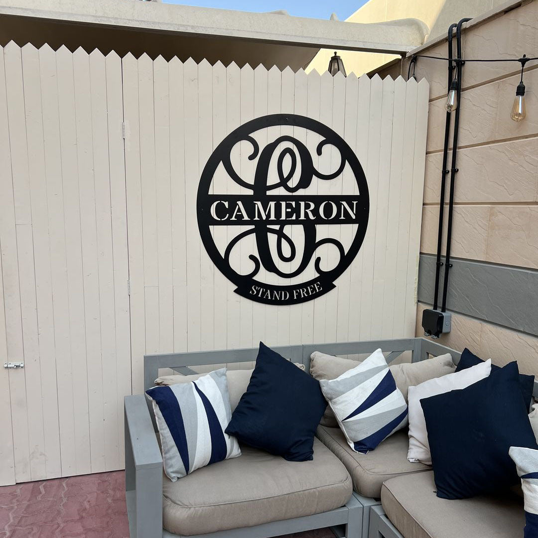 Personalized Family Name Metal Monogram