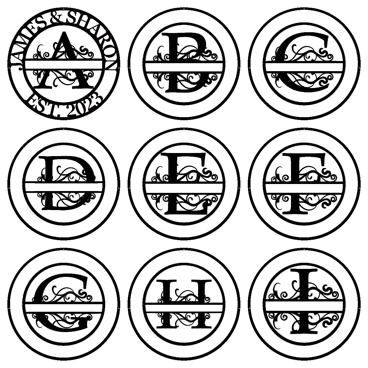 Custom Anniversary Metal Monogram