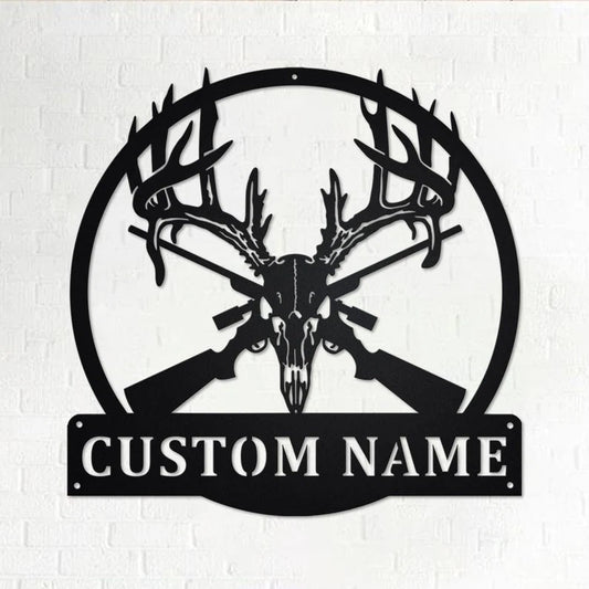 Custom Hunting Monogram Metal Sign