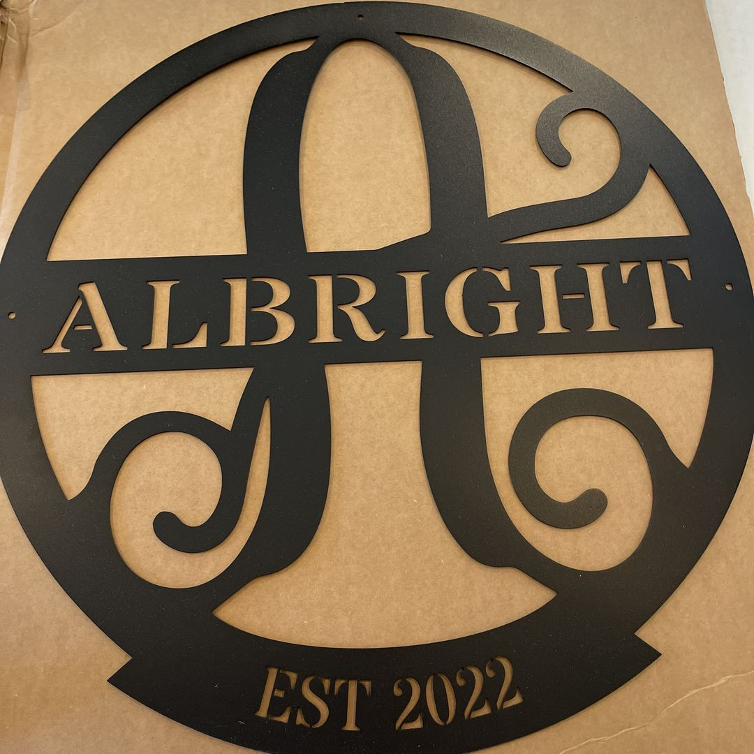 Personalized Family Name Metal Monogram