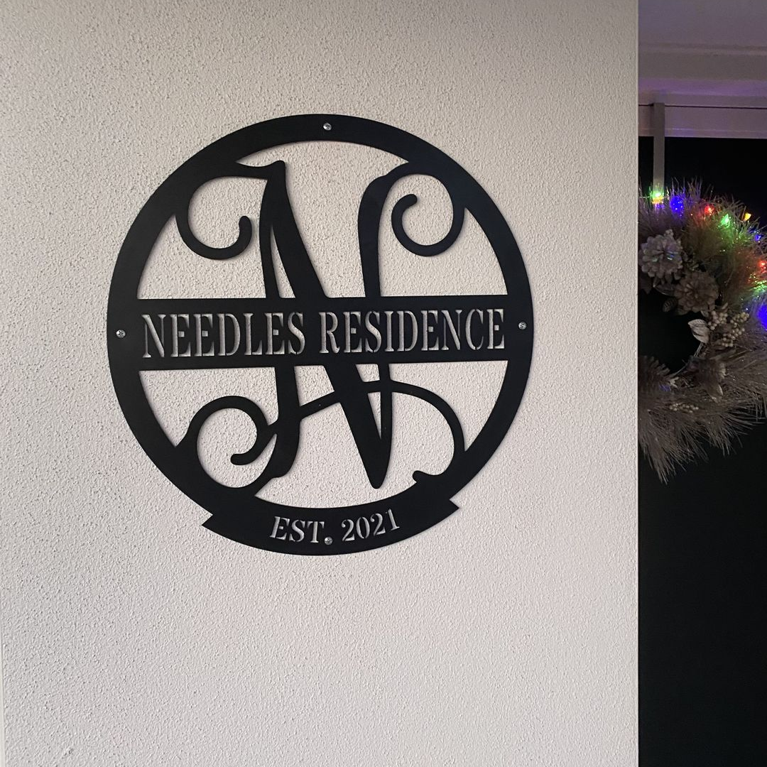 Personalized Family Name Metal Monogram