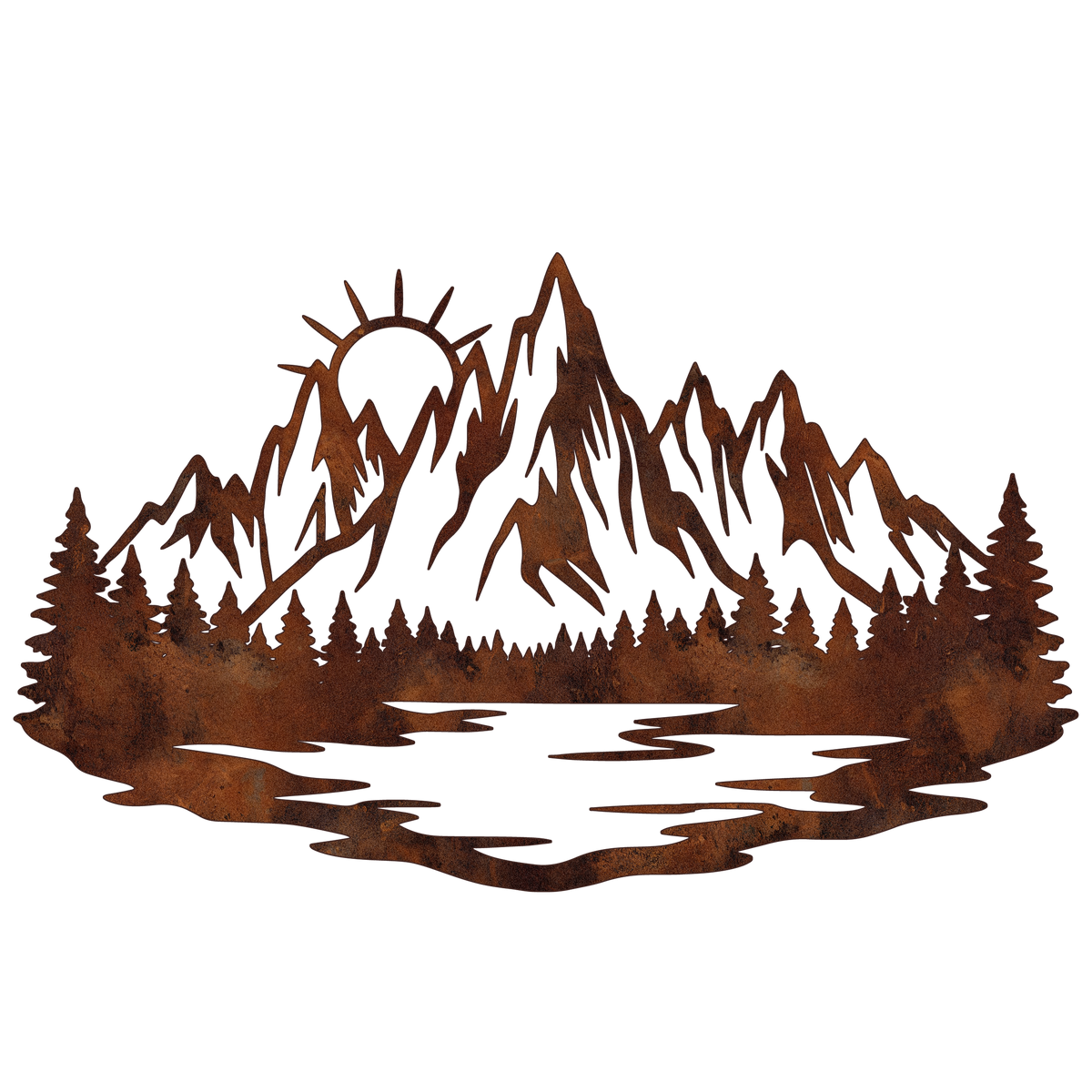 Mountain Lake Sunrise Metal Wall Art — design