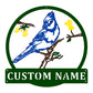 Personalized Metal Bird Blue Jay Art | Garden Decoration | Personalized Gift