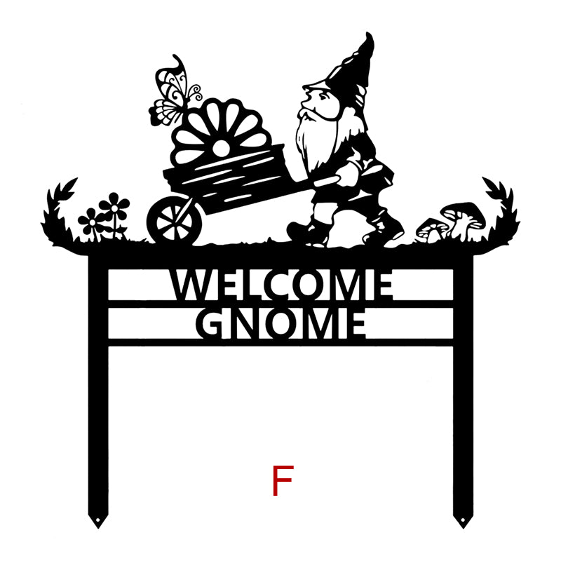 Personalized Gnome Metal Garden Sign