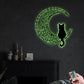 Black Cat On The Moon Metal Wall Art With Led Lights