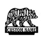Personalized Mama Bear Metal Wall Art With LED Lights