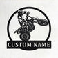 Custom Motocross Dirt Bike Metal Wall Art With LED Lights