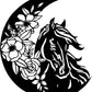 Horse And Flowers Metal Wall Art With Led Lights