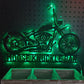 Personalized Motorcycle Garage Metal Wall Art With LED Lights