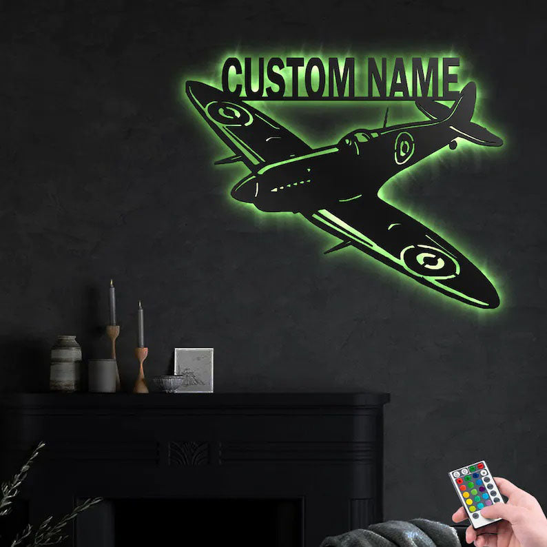 Custom Airplane Metal Wall Art With LED Lights