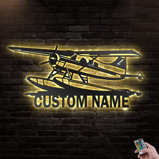 Custom Airplane Metal Wall Art With LED Lights